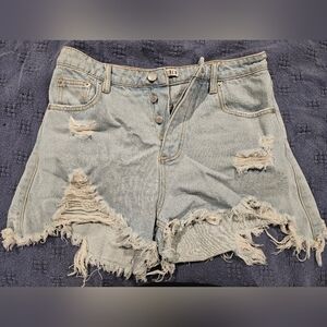 Women's Button Up Denim Shorts